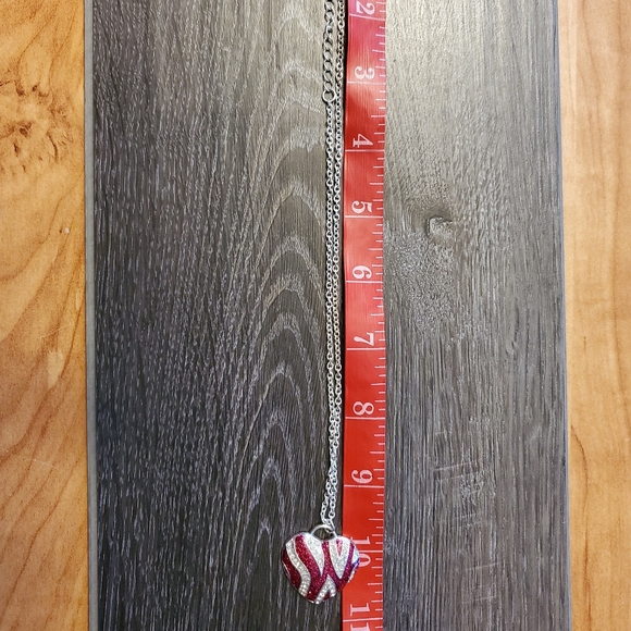 Pink Zebra Print Heart Necklace & Earrings Bundle - Picture 8 of 9